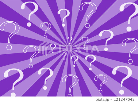 背景素材　ポップな放射線状のはてなマーク柄背景 121247045