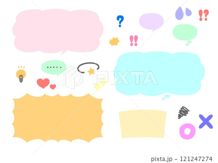 吹き出しと感情アイコンセット 121247274