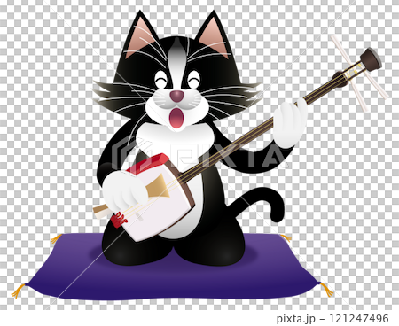 三味線を弾く猫 三味線を弾く猫 121247496
