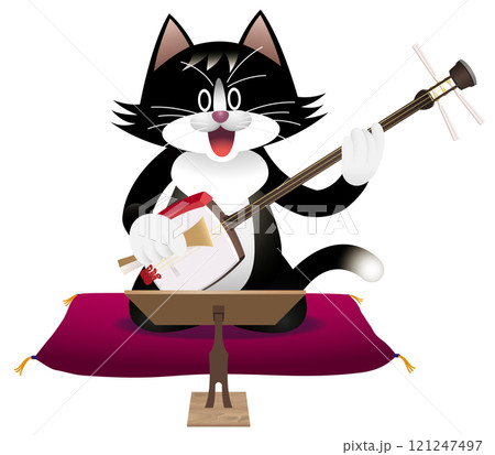 三味線を弾く猫 三味線を弾く猫 121247497