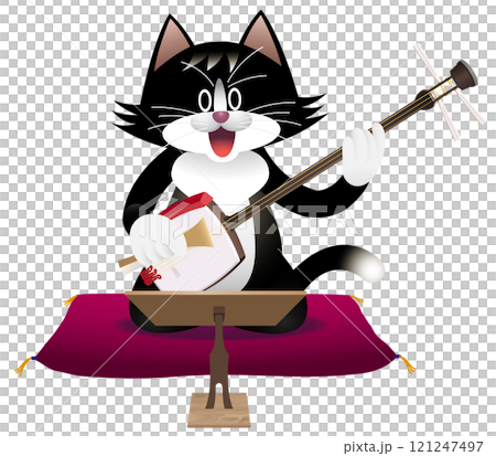 三味線を弾く猫 三味線を弾く猫 121247497
