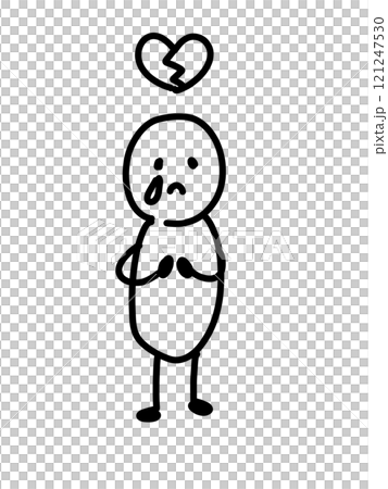A relaxed illustration of a broken heart A relaxed illustration of a broken heart 121247530