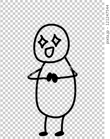 A casual illustration of a person with sparkling eyes A casual illustration of a person with sparkling eyes 121247544