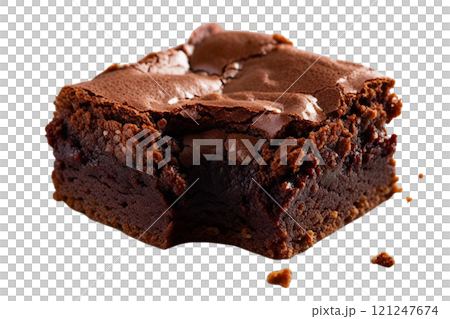 Brownies isolated on transparent background, transparency Brownies isolated on transparent background, transparency 121247674