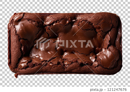 Brownies isolated on transparent background, transparency 121247676