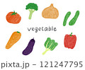 野菜 色鉛筆風デジタルイラスト8種セット 121247795