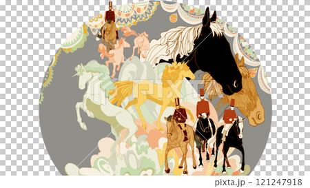 騎兵、馬のイメージイラスト 騎兵、馬のイメージイラスト 121247918