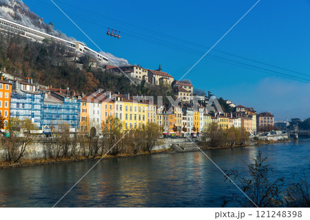 View on Grenoble with cable car in France 121248398