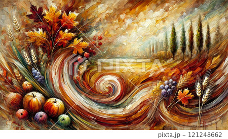 秋の風景と紅葉 - 自然が描く暖かな色彩のアート 121248662
