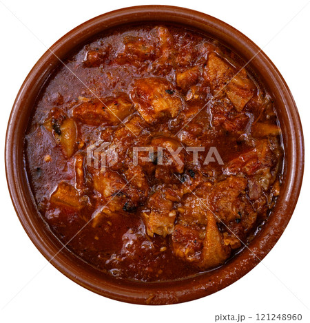 Beef tripe served with sauce in bowl Beef tripe served with sauce in bowl 121248960