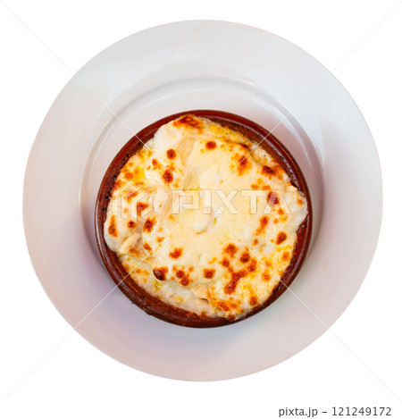 Stuffed meat cannelloni with cheese 121249172