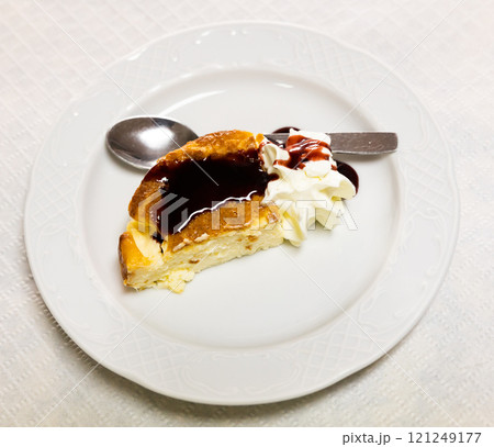 Slice of easy and tasty berry cheesecake. Delicious homemade baking Slice of easy and tasty berry cheesecake. Delicious homemade baking 121249177