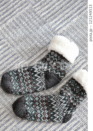 冷え対策モコモコ靴下 ノルディック柄のルームソックス 冷え対策モコモコ靴下 ノルディック柄のルームソックス 121249513