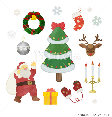 クリスマスイラストセット 121249594