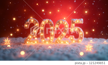 2025 happy new year background wallpaper picture red 121249851