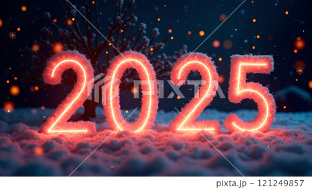 2025 happy new year background wallpaper picture red 121249857