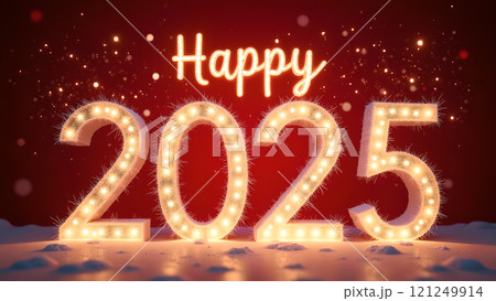 2025 happy new year background wallpaper picture red 121249914