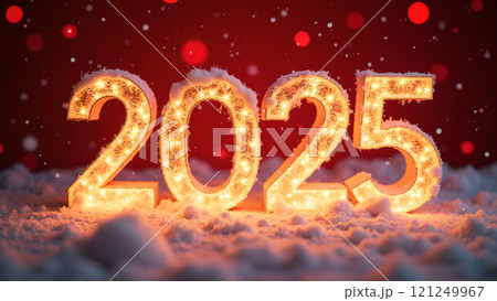 2025 happy new year background wallpaper picture red 121249967