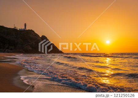 角田浜の夕暮れ 121250126