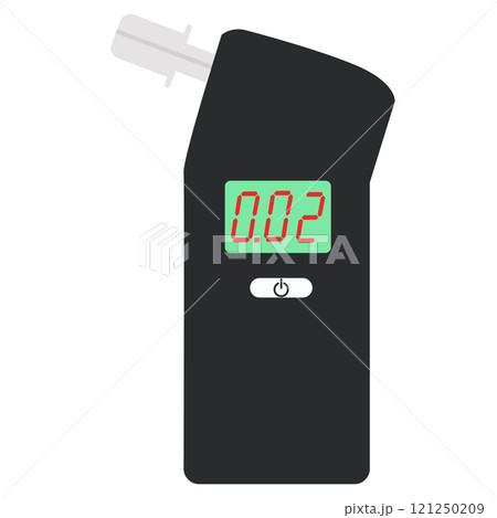 Breathalyzer icon. Portable breathalyzer sign. Portable breathalyzer with LCD screen symbol. flat style. 121250209