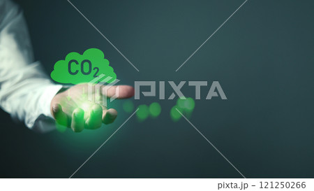 Co2 reduce, Concept of Reduce greenhouse gas emission for climate change and sustainable, Save earth, Reduce global warming, Save energy, Use renewable energy, Protect the environment. 121250266