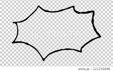 Simple handwritten jagged speech bubble - Surprise - Caution 121250896