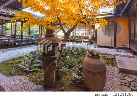 秋の京都 西陣興聖寺 紅葉に包まれた降り蹲踞 秋の京都 西陣興聖寺 紅葉に包まれた降り蹲踞 121251265