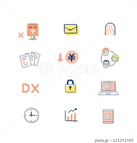 DXデジタルトランスフォーメーションイメージ　アイコンセット 121251505