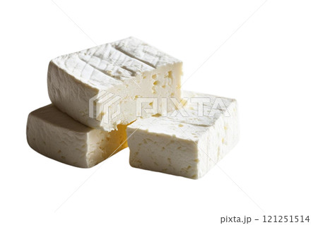 Feta Cheese, soft cheese on isolate white 121251514