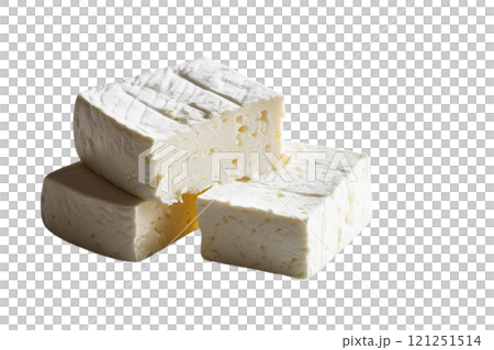 Feta Cheese, soft cheese on isolate white 121251514