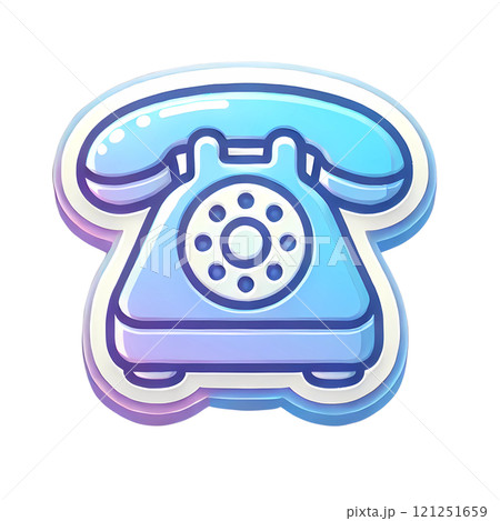 blue telephone icon 121251659