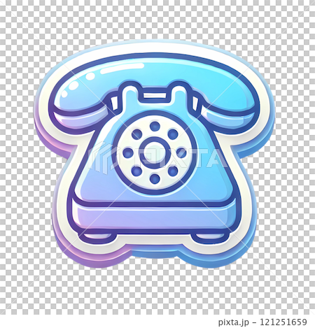 blue telephone icon 121251659
