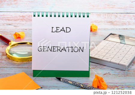 Strategies for effective lead generation with tools on a desk Strategies for effective lead generation with tools on a desk 121252038