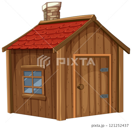 Cozy Wooden House Illustration 121252437