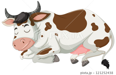 Sleeping Cow Under New Moon 121252438