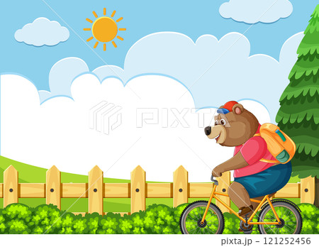 Bear Riding a Bicycle in Nature Bear Riding a Bicycle in Nature 121252456