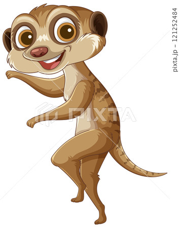 Cheerful Meerkat Cartoon Illustration 121252484