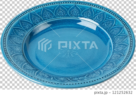 blue plate on white background 121252632