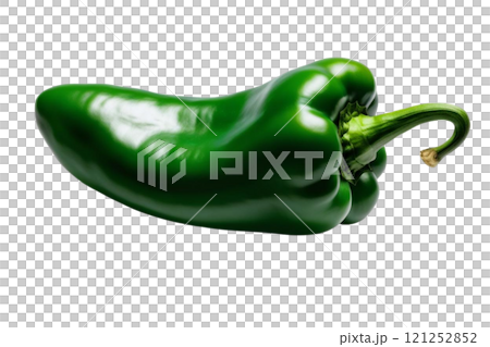 Green hot chili pepper on isolate transparency background, PNG  121252852