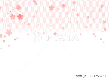 淡いピンクの矢絣に桜が舞う背景 淡いピンクの矢絣に桜が舞う背景 121253234