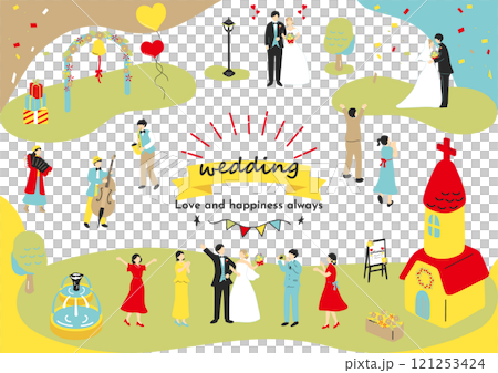 結婚をお祝いする人達 結婚をお祝いする人達 121253424