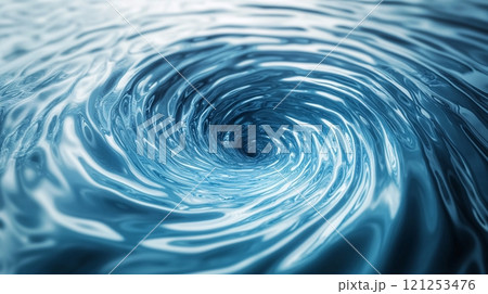 Waves converge to create a vortex, representing the gravitational pull of a core force 121253476