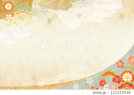 和風の背景素材 正月背景 和柄背景 121253536