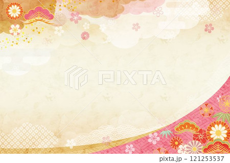 和風の背景素材 正月背景 和柄背景 和風の背景素材 正月背景 和柄背景 121253537
