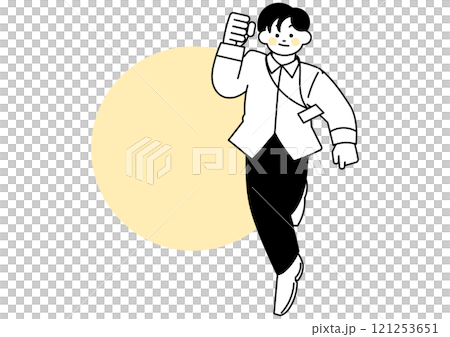 跳躍的男性上班族的框架 121253651