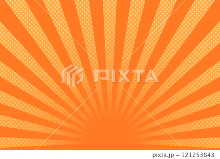 集中線　ドット　オレンジ 121253843