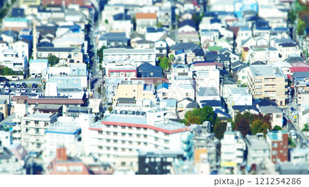 展望台から見た街並み チルトシフト 展望台から見た街並み チルトシフト 121254286