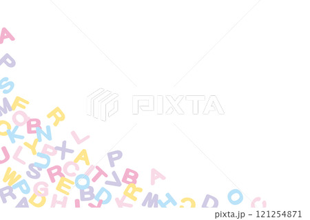 アルファベットのかわいい背景イラスト アルファベットのかわいい背景イラスト 121254871