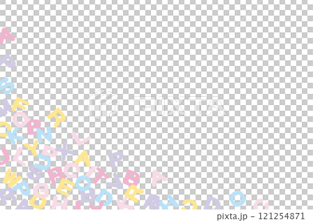 アルファベットのかわいい背景イラスト アルファベットのかわいい背景イラスト 121254871