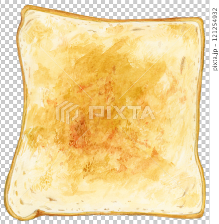 手描き水彩の美味しそうなトーストのイラスト 121254932